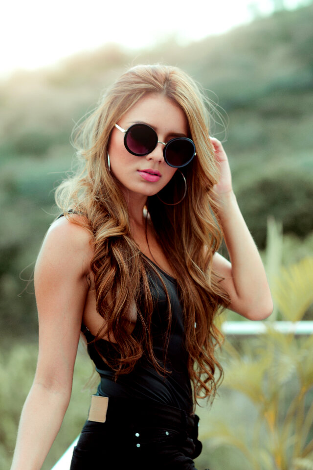 Woman girl portrait sunglasses