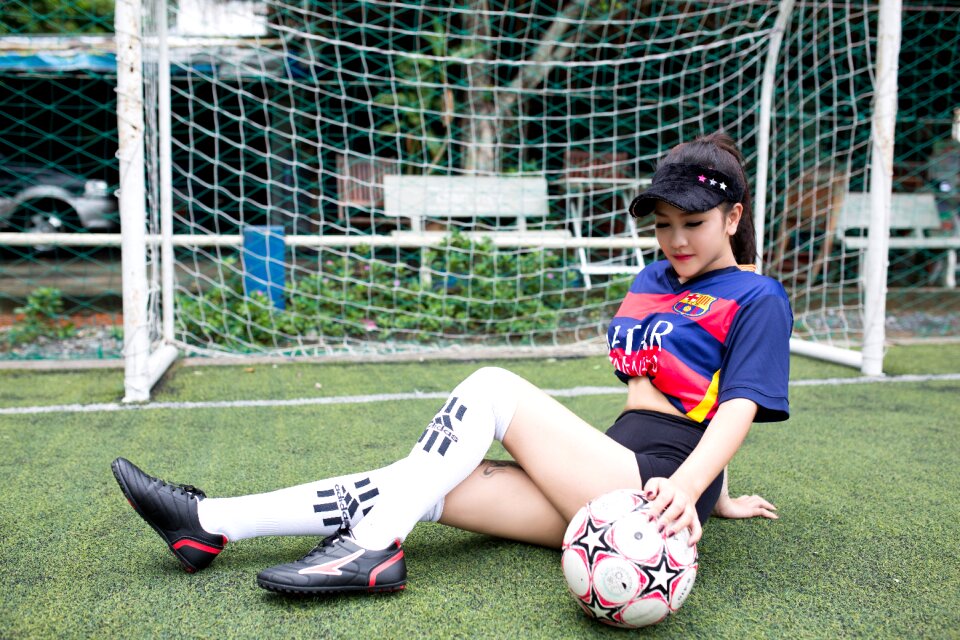 Woman girl soccer football
