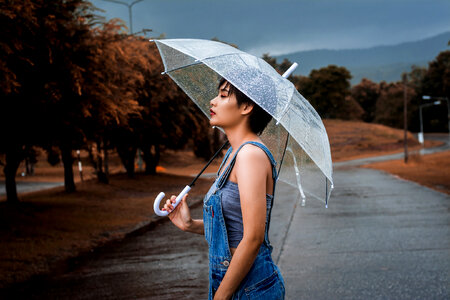 Woman girl umbrella