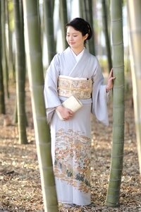 Woman kimono bamboo