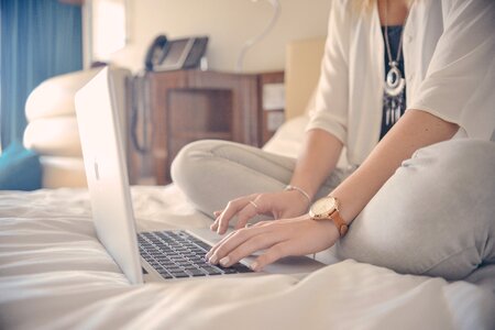 Woman laptop computer
