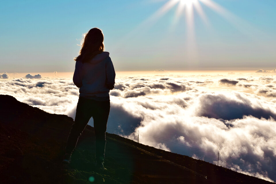 Woman sea of clouds