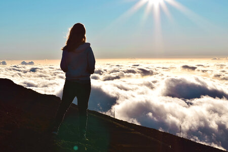 Woman sea of clouds
