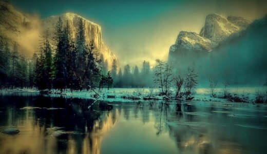 Yosemite national park fog