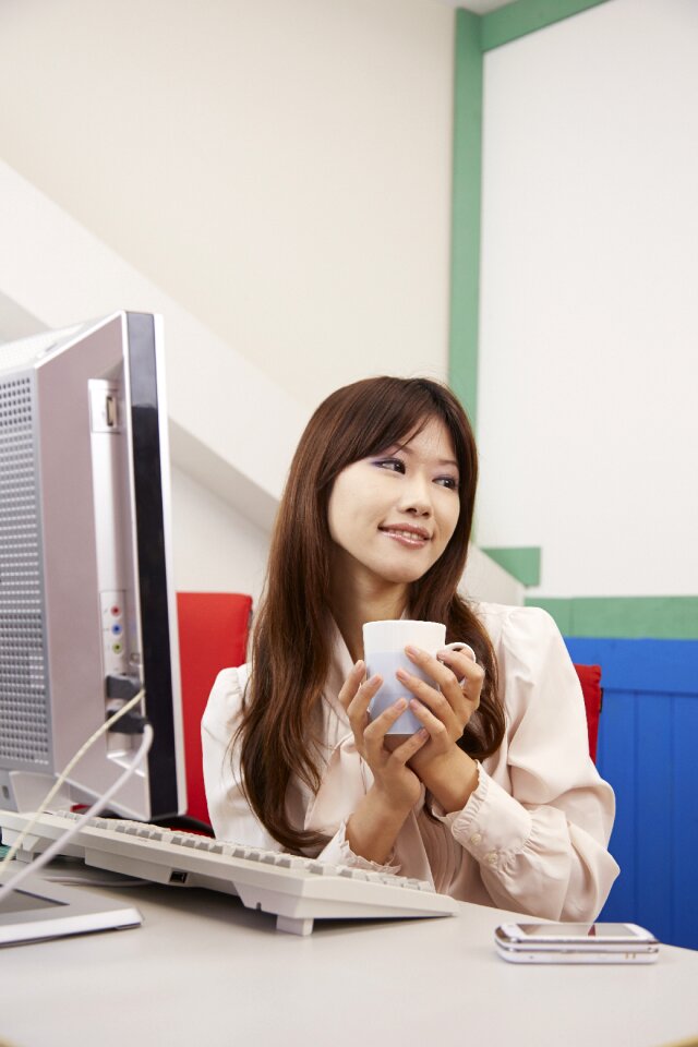 Business woman break time