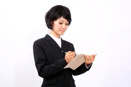Business woman memo