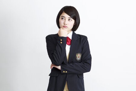 Female student thinking