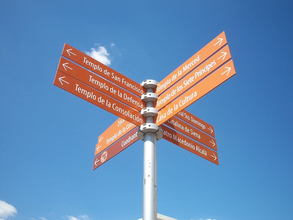 Guidepost directional signboard