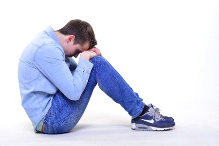 Man portrait depressed