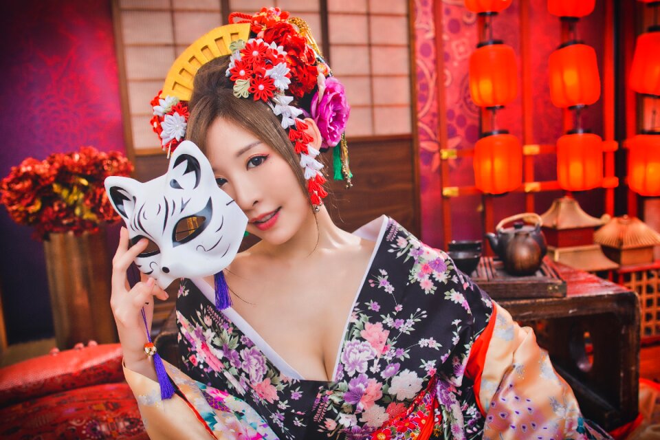 Oiran woman girl portrait