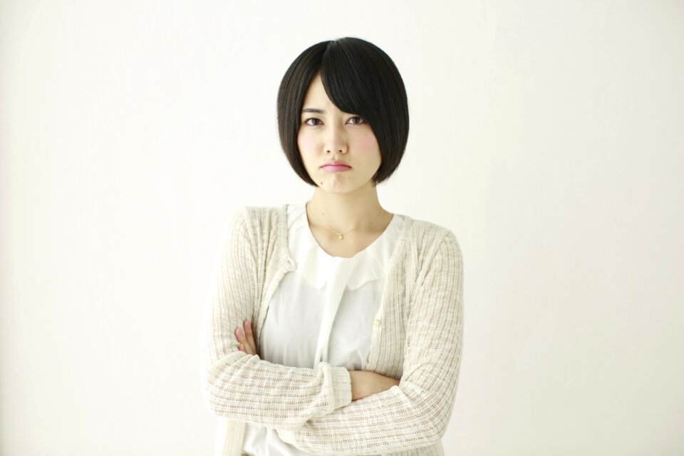 Woman girl portrait angry