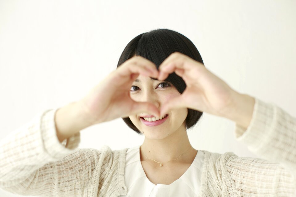 Woman girl portrait heart