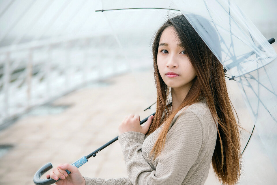 Woman girl portrait umbrella