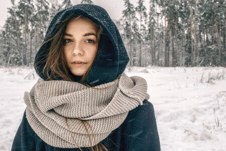 Woman girl portrait winter