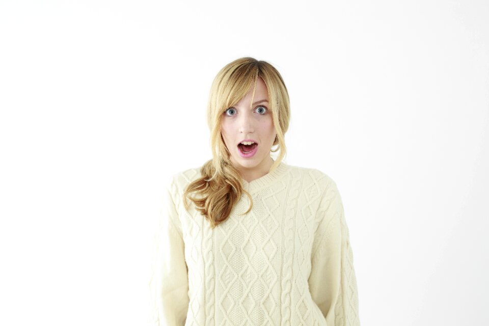 Woman girl surprised