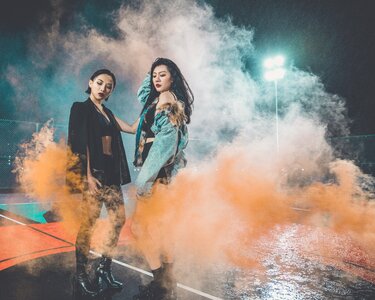 Women girls smoke