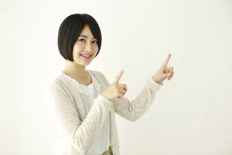 Woman girl pointing finger