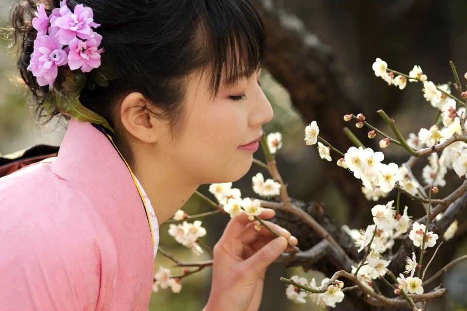 Woman girl portrait kimono