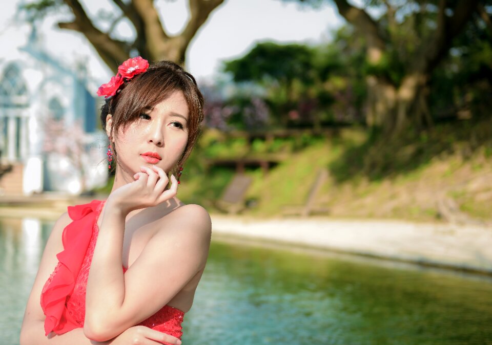 Woman girl portrait dress