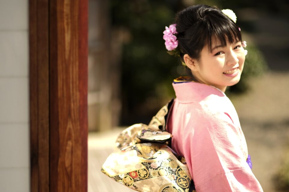 Woman girl portrait kimono