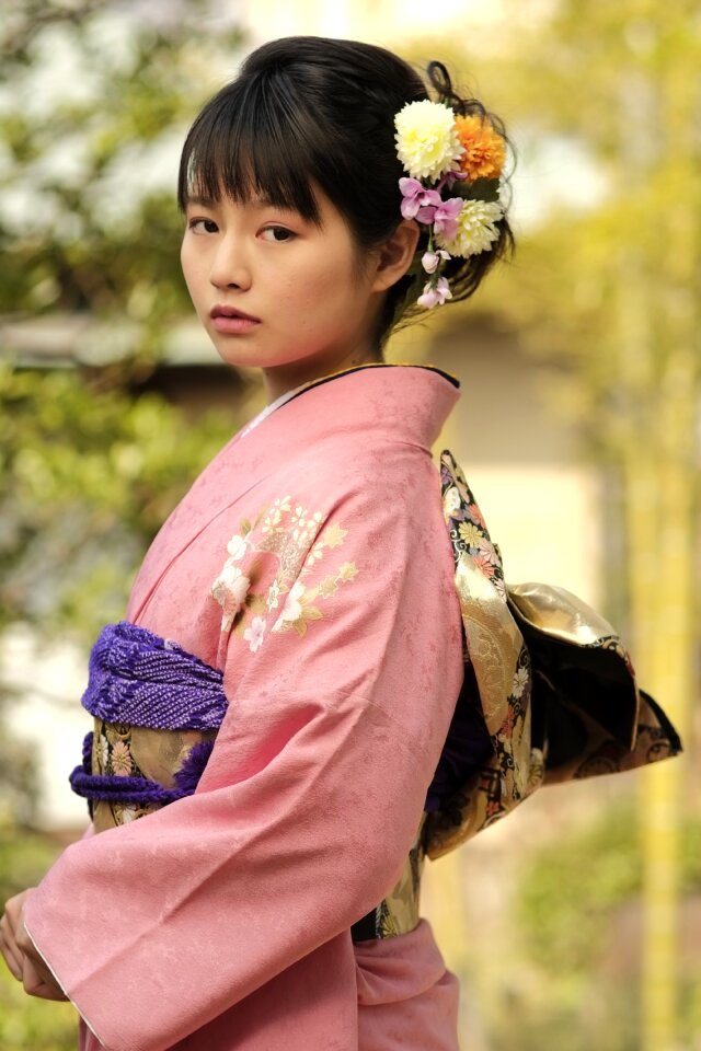 Woman girl portrait kimono