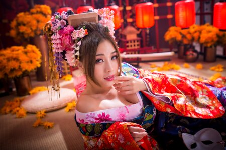 Oiran woman girl portrait