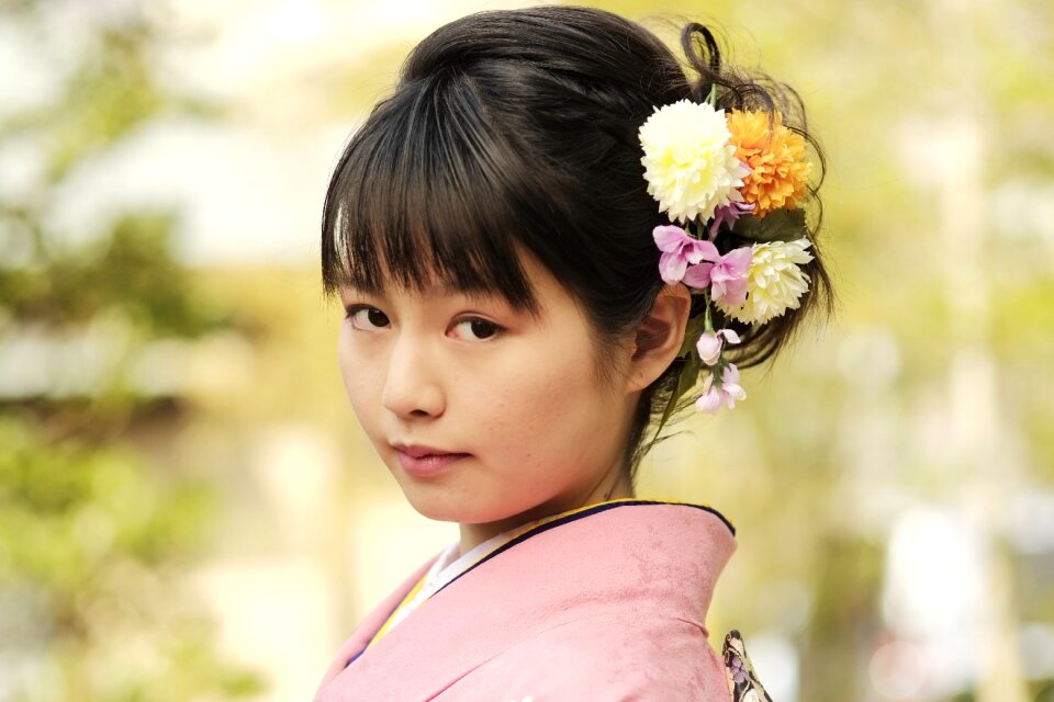 Woman girl portrait kimono