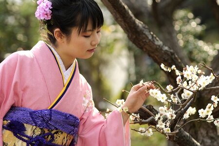 Woman girl portrait kimono