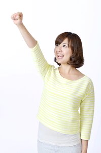 Woman girl fist up photo