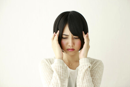 Woman girl portrait headache