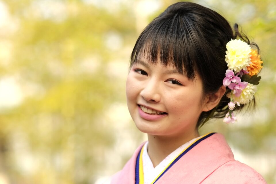 Woman girl portrait kimono