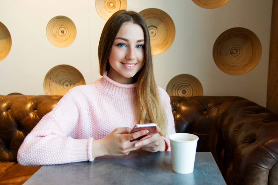 Woman girl portrait smartphone