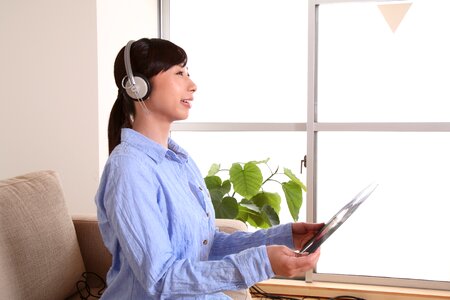 Woman listening music