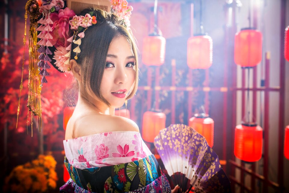 Oiran woman girl portrait