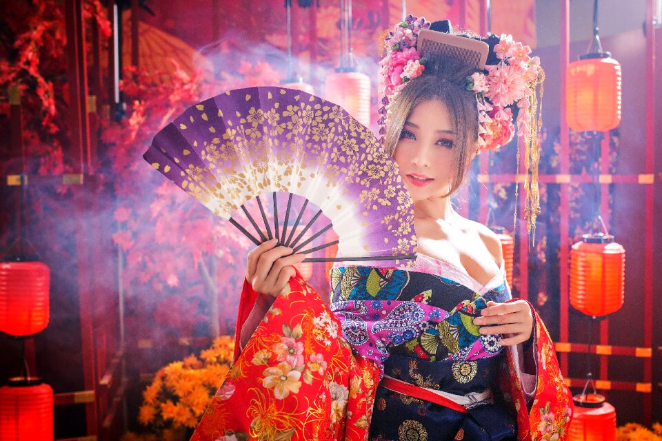 Oiran woman girl portrait