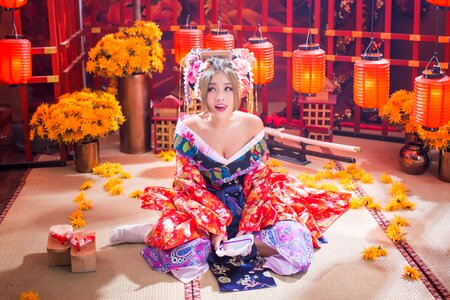 Oiran woman girl portrait