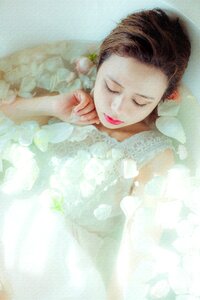 Woman bath petal photo