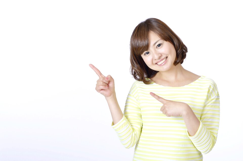 Woman girl pointing finger