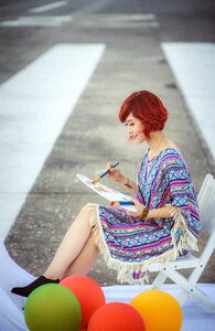 Woman girl portrait painting