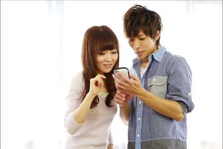 Couple lover smartphone
