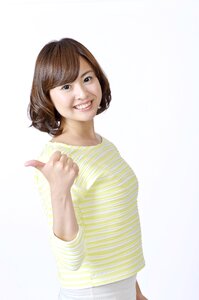 Woman girl thumbs up