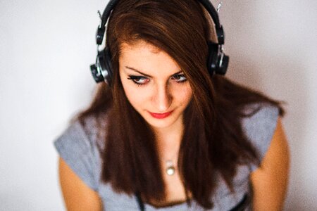 Woman headphone music photo