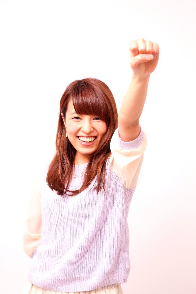 Woman girl fist pump