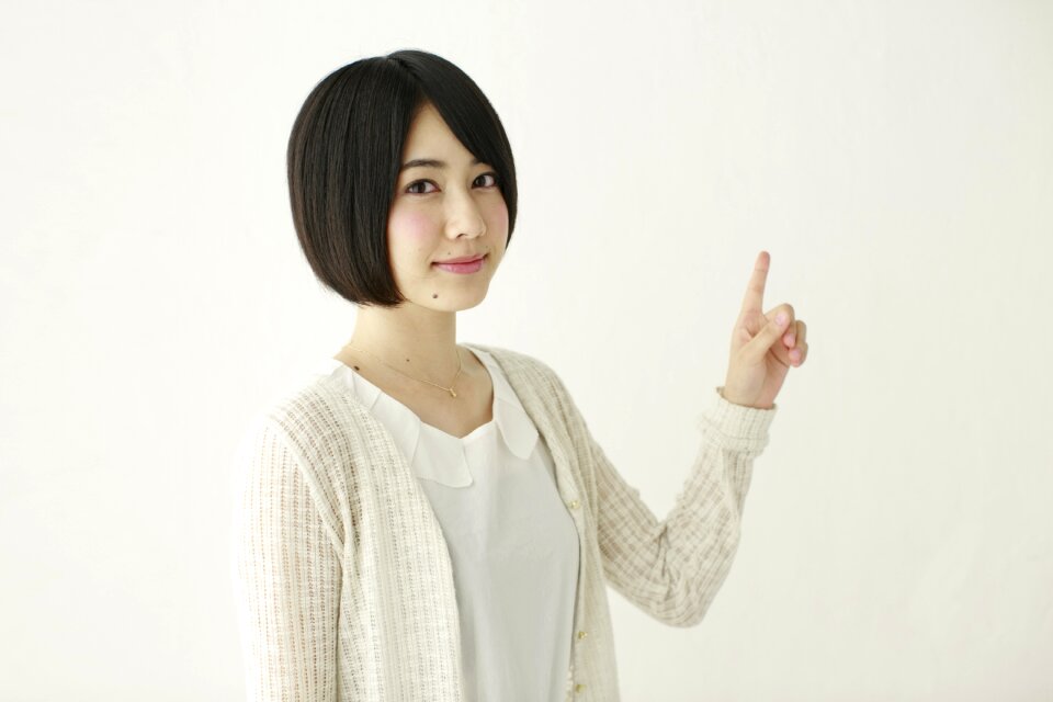 Woman girl pointing finger