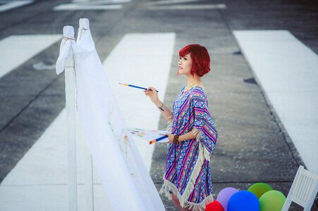 Woman girl portrait painting