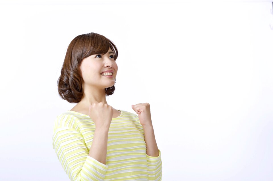 Woman girl fist pump