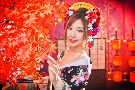 Oiran woman girl portrait