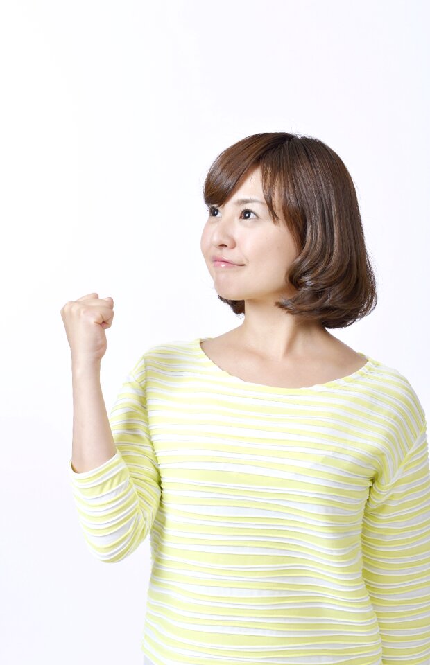 Woman girl fist pump