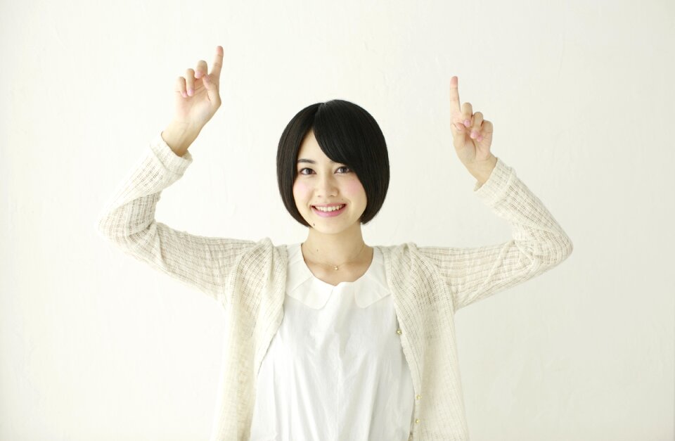 Woman girl pointing finger