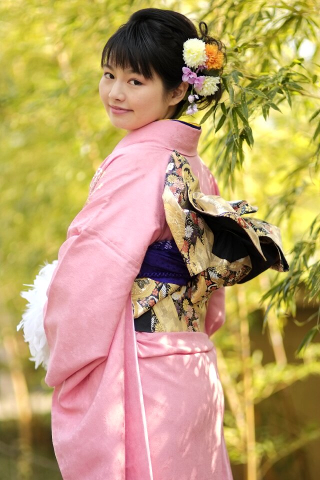 Woman girl portrait kimono